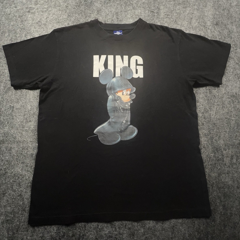 Disney Kingdom Hearts King Mickey Mouse T Shirt Mens M Black Hooded Cloak
